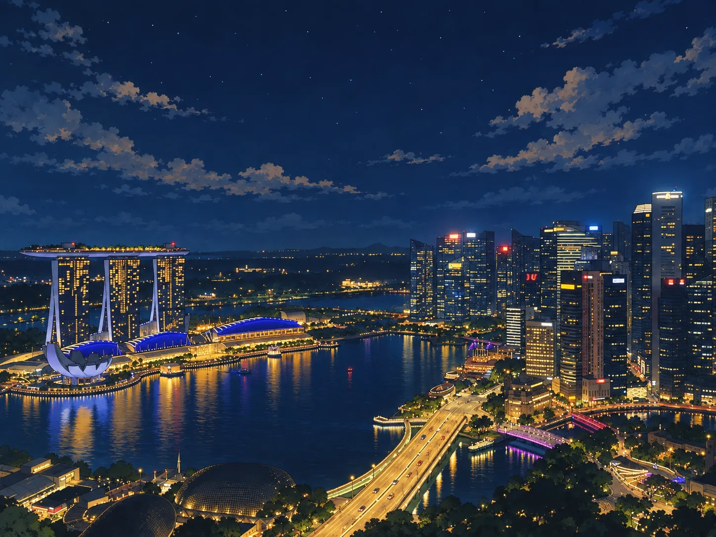 Marina Bay at night, Singapore